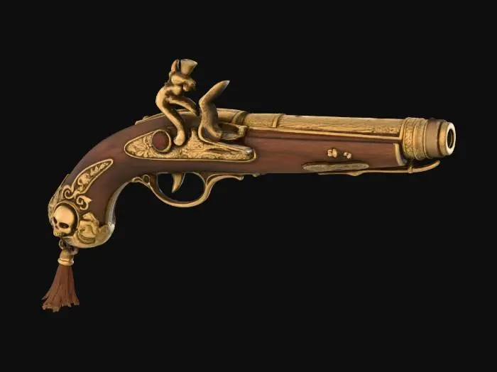 3D model for Ornate Flintlock Pistol