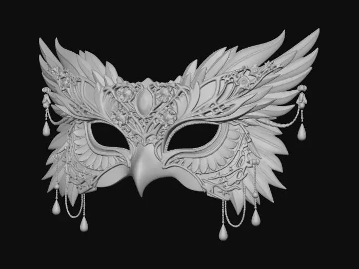 3D model for Golden Feathered Owl Masquerade Mask