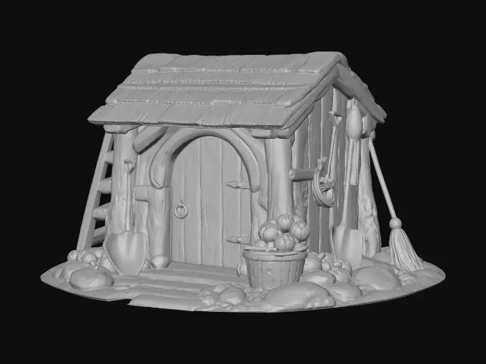 3D model for Mossy Hobbit Cottage