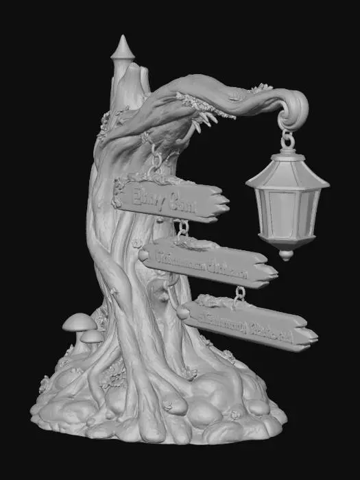 3D model for Whimsical Woodland Signpost