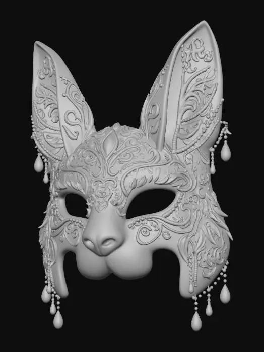 3D model for Gilded Bunny  Masquerade Mask