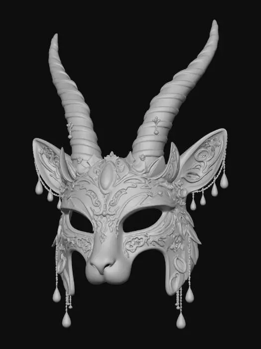 3D model for Gilded Gazel Masquerade Mask