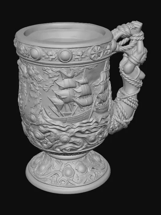 3D model for Gilded Galleon Sea Battle Goblet