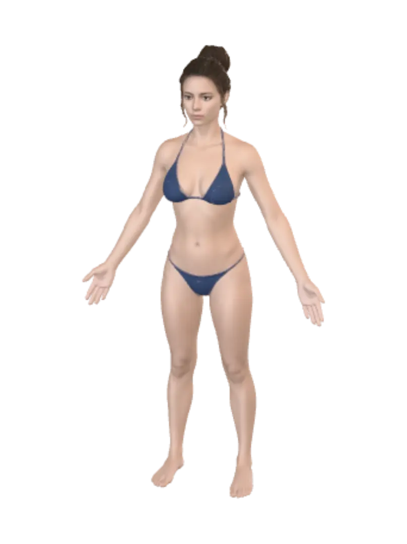 Blue Bikini Stance - Standoff 3D model, vytvořený pomocí AI