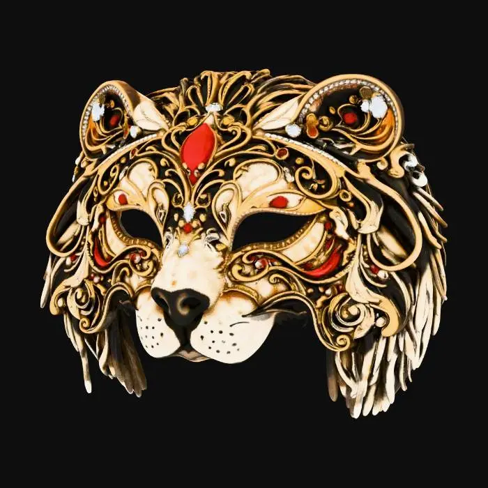 3D model for Gilded Venetian Lion Masquerade Mask