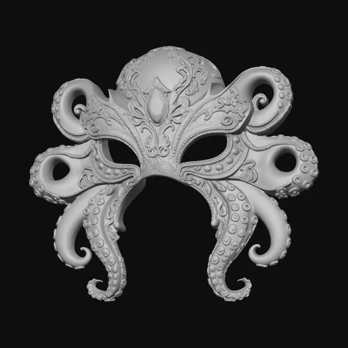 3D model for Gilded Kraken Masquerade Mask