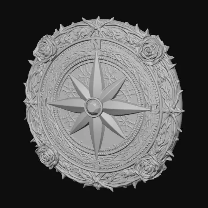 3D model for Antique Compass Rose Coin
