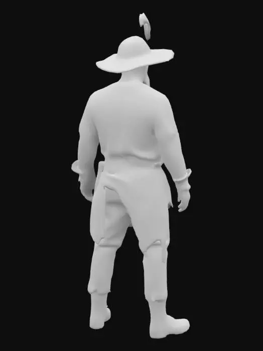 3D model for medieval 14th century sherwood outlaw, no weapon
, #soft surface#