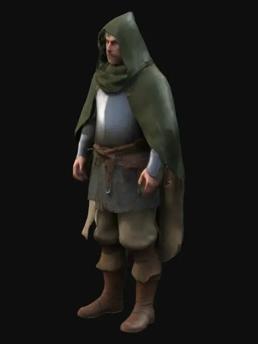 3D model for medieval 14th century sherwood outlaw, no weapon
, #hard surface#