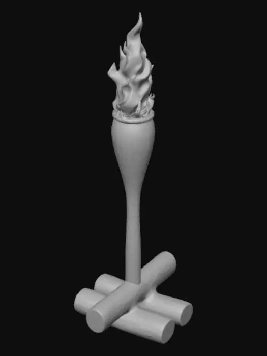 3D model for Fire tourch wooden