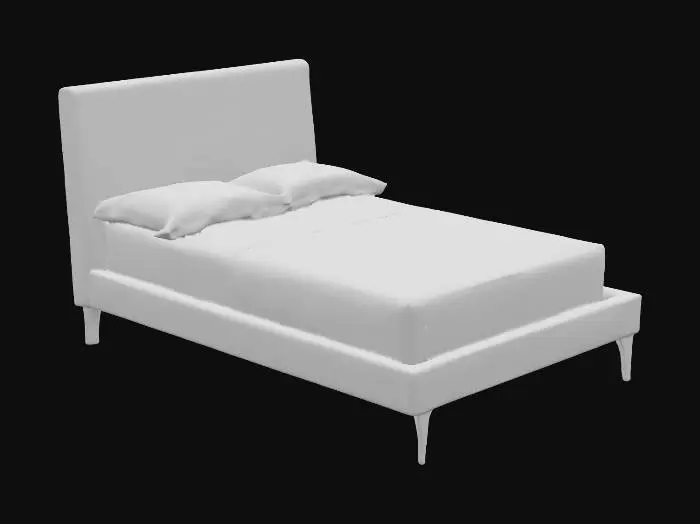 3D model for Cream Upholstered Bed