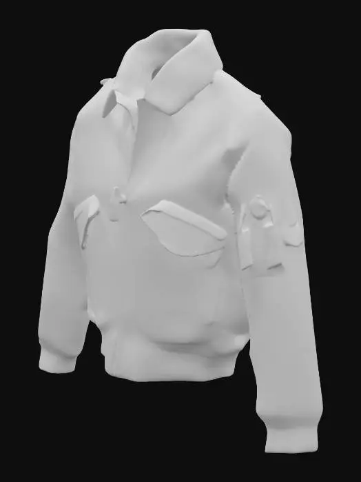 3D model for Black Bomber Jacket