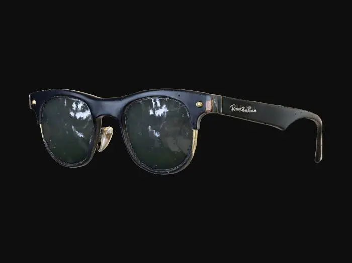3D model for Rayban Wayfarer sunglasses 3d detail model