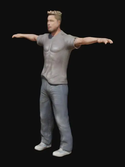 3D model for T pose realistic brad pitt person