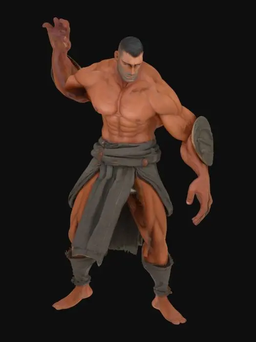 3D model for kaslı adam,Dünya savaş sanatı, Bakır, Taş, Kumaş, Ultra Gerçekçi, A-poz, Simetrik Vücut