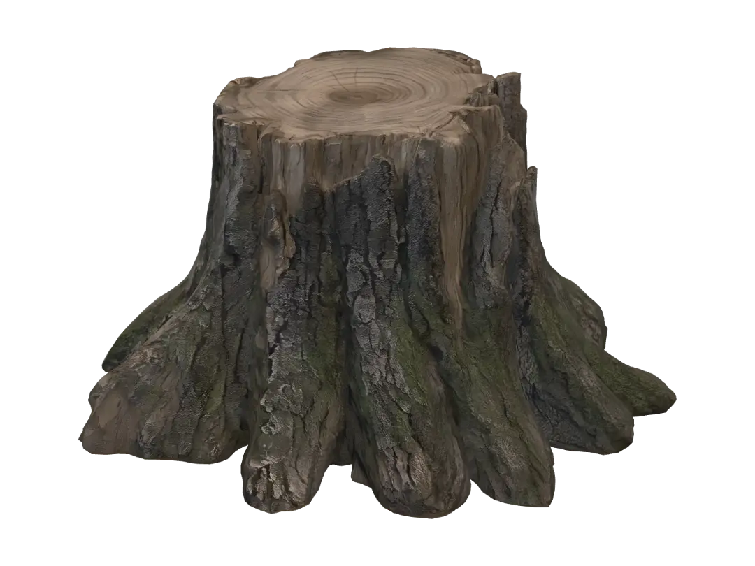 Timeworn Stump - Wood 的 AI 生成 3D 模型