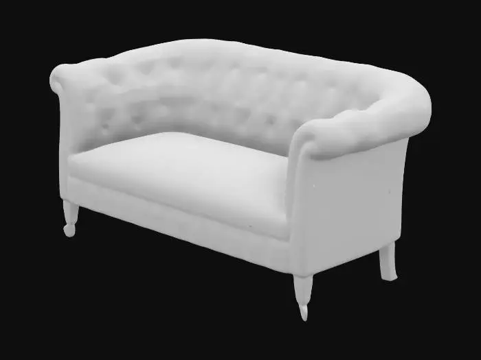 3D model for Elegant white sofa, vintage