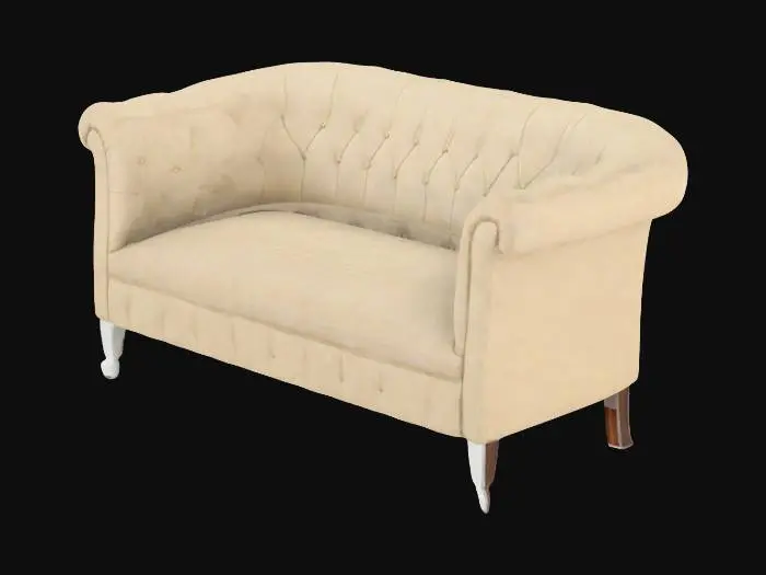 3D model for Elegant white sofa, vintage