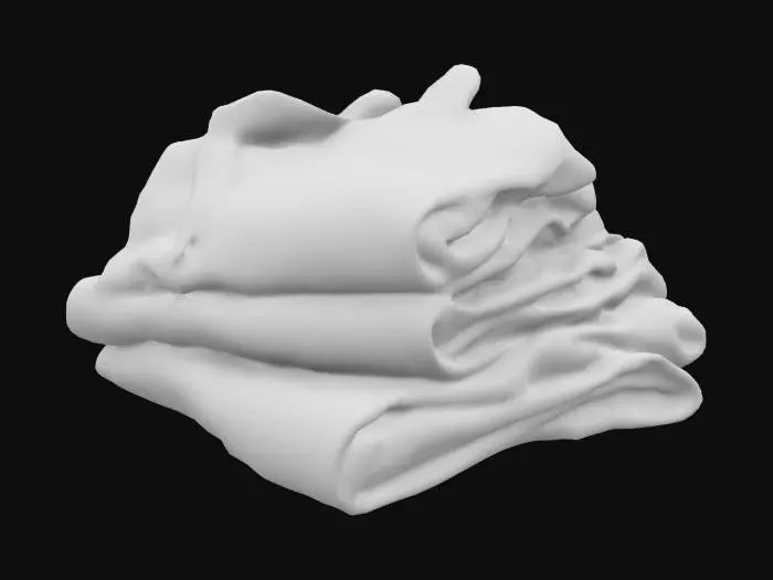 3D model for a pile of clothes trown one on top of the other, vintage clothes, a pile of 20 pieces of clothing, pants