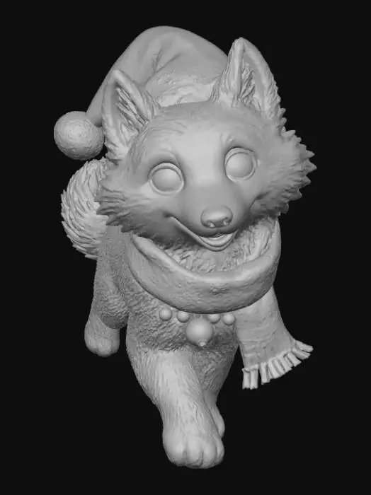 3D model for Festive Husky Pup, #Christmas2025#