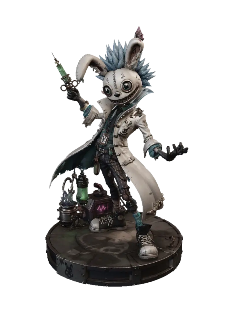 3D-модель Mad Bunny Scientist, згенерована ШІ