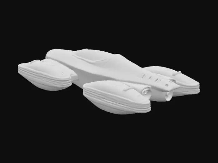 3D model for A futuristic Tron-inspired hoverbike with a sleek aerodynamic design, hovering engines instead of wheels, glowing neon light strips across the body, modular color options (neon blue, neon red, neon green), metallic chrome and matte black surfaces, sci-fi details like vents, holographic dashboard, and anti-gravity thrusters. Highly detailed, game-ready, PBR textures, cinematic lighting, symmetrical, perfect proportions.
