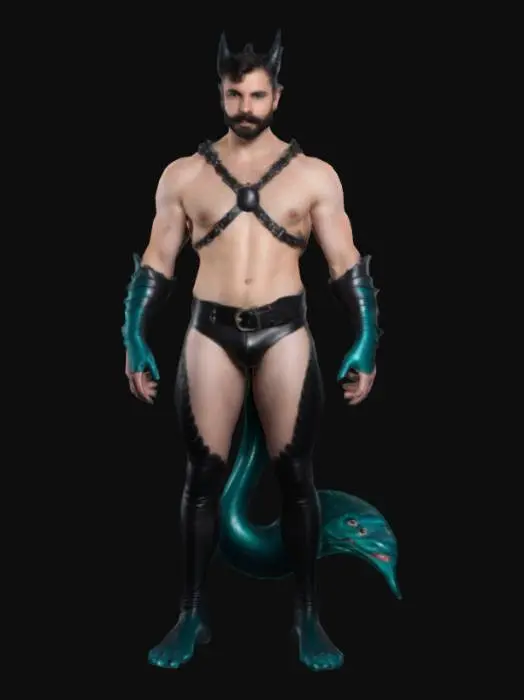3D model for merMAN dressed as leather pup