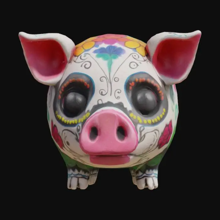 3D model for create a sugar skull pig 