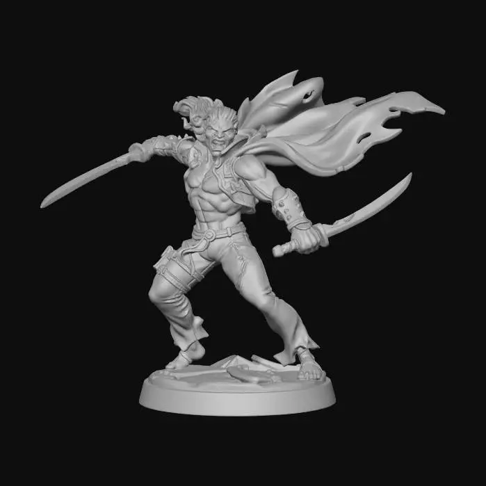 3D model for GUERRERO 2 ESPADAS FEROZ CAPA