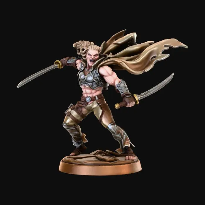 3D model for GUERRERO 2 ESPADAS FEROZ CAPA