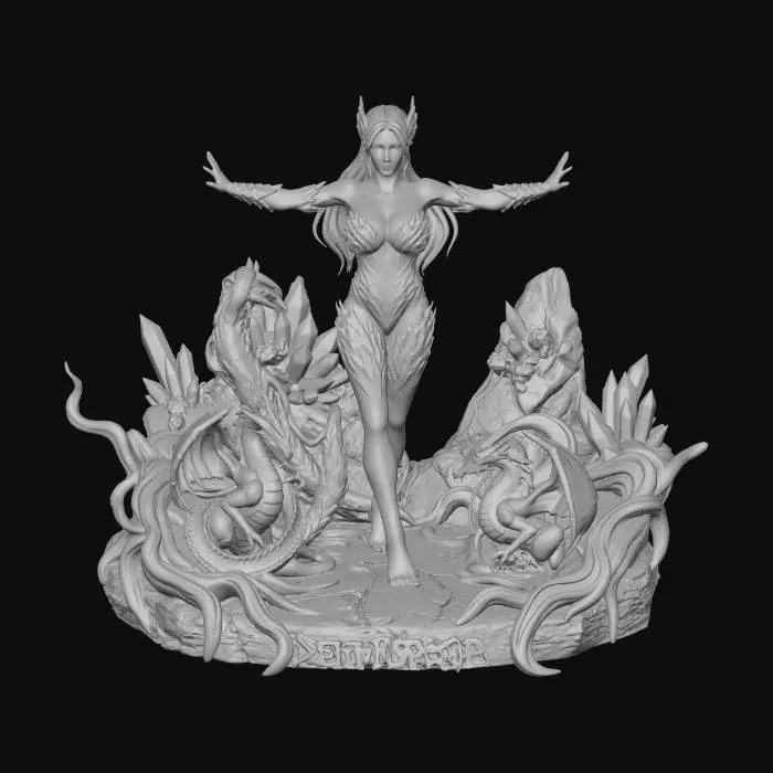 3D model for Diorama Lady Dragon