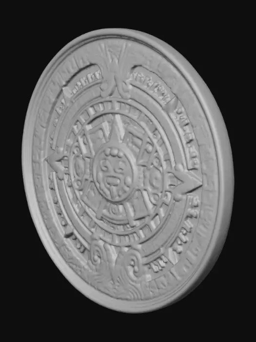 3D model for Plate Aztec Sun Stone to food