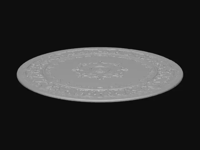 3D model for dark blue and gold colored luxurious Persian carpet with lots of details