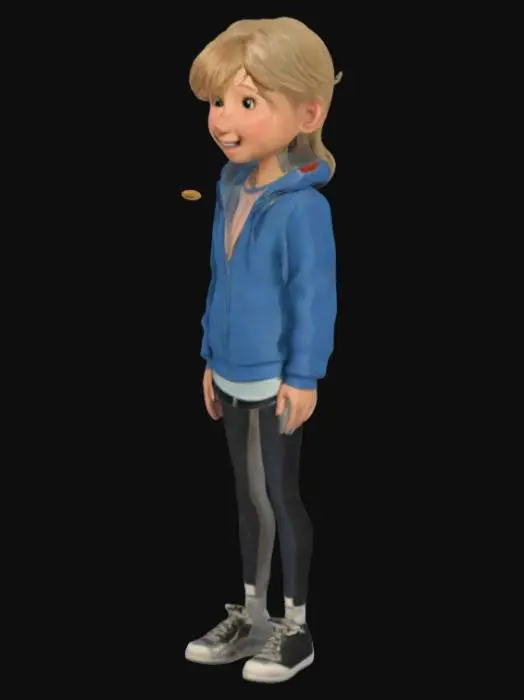 3D model for Riley in Blue Hoodie