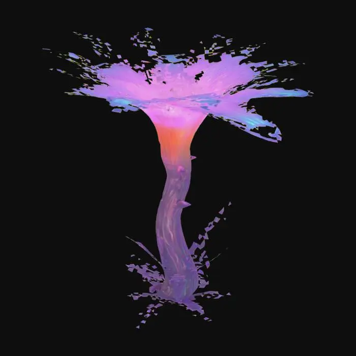 3D model for bio-punk, bio-tech, prop, scene object, item, bioluminescence, Organic, Highly Detailed,  