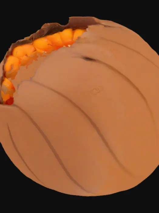3D model for Deku Nut 4k HD brown shell with orange inside 