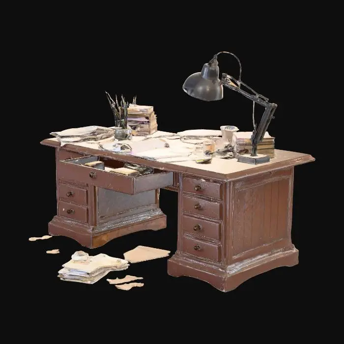 3D model for An old, messy desk