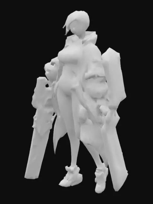 3D model for Cyberpunk Warrior