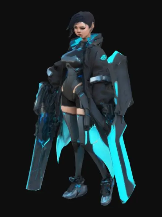 3D model for Cyberpunk Warrior