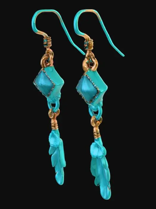 3D model for Turquoise_Feather_Ear_0729232153_texture