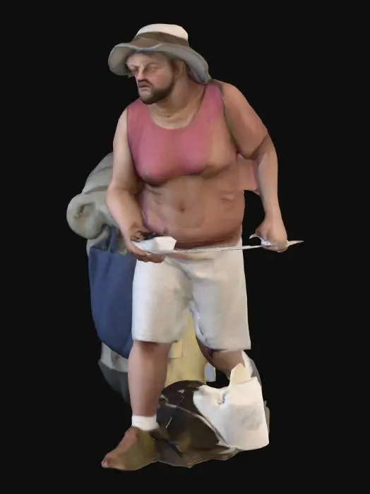 3D model for cop pretending to be homeless, #villain#