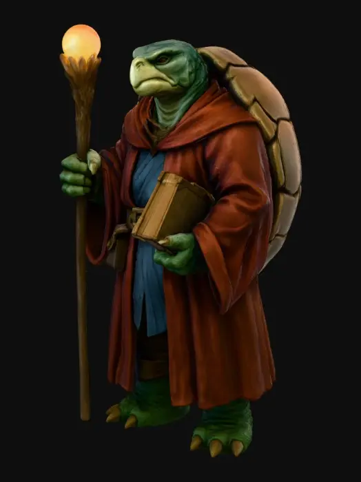 3D model for Turtle Mage in Robes