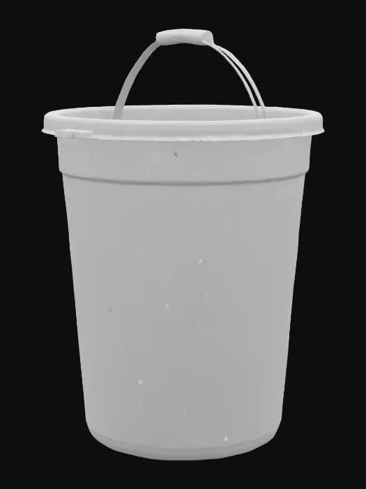 3D model for light green used plastic bucket anime style