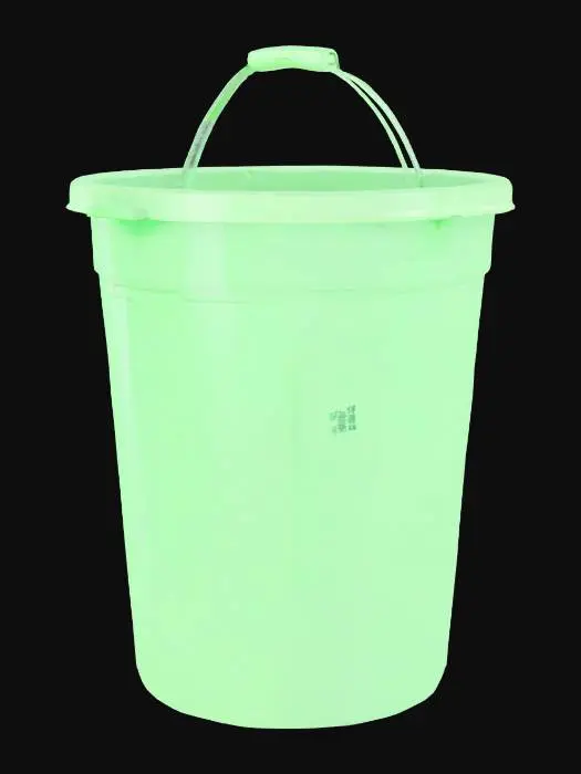 3D model for light green used plastic bucket anime style