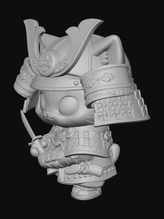 3D model for Samurai Cat