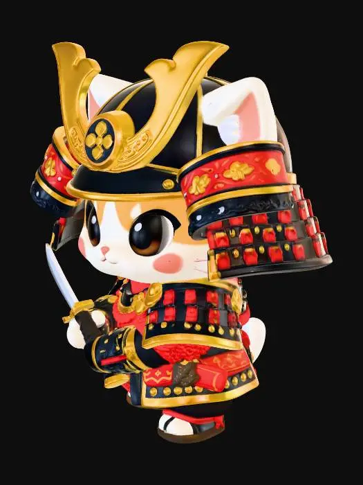 3D model for Samurai Cat