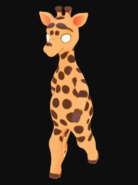 3D model for a giraffe who walks on two legs