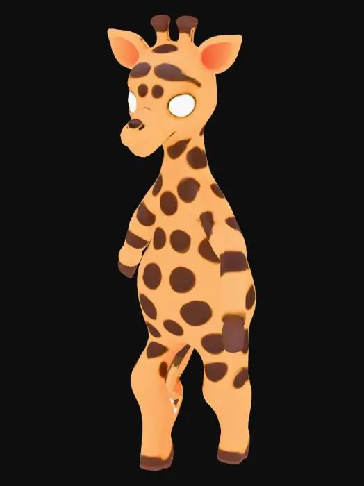 3D model for a giraffe who walks on two legs