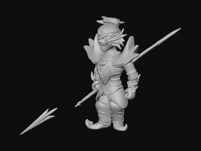 3D model for Undyne Battle Stance
