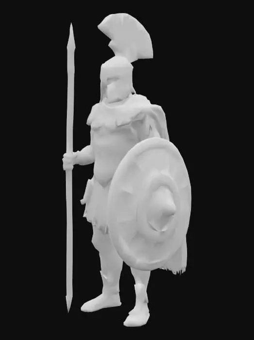 3D model for Hoplite warrior holding a javelin